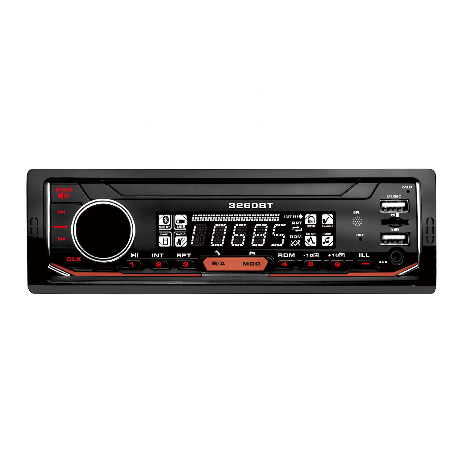 Single Din Bluetooth-Enabled Autoradio Stereo Met Usb Mp3 Speler Usb/Sd Pc Interface Rds/Lcd-Scherm Gebruikershandleiding Ingeschakeld