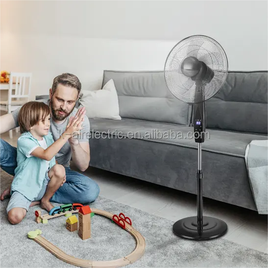 K-AIR ev ofis ucuz hava sirkülatör standı fan ile düşük gürültü salınan elektrikli plastik 16 inç standı fan