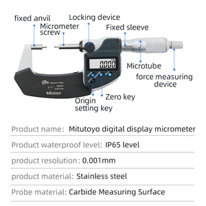 IP65 0.001mm 50-75mm Micromètre numérique étanche Micromètre électronique Micromètre extérieur numérique - Product Image 2