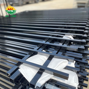 Ngoài trời rèn sắt an toàn hàng rào tấm kim loại hàng rào trang trí sân vườn kẽm thép an ninh chống leo lên màu đen trắng xanh chống - Product Image 3