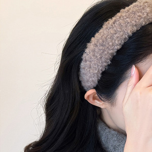 Diadema de Felpa Rizada para Otoño/Invierno, Estilo Dulce y Femenino, Linda Diadema de Lana de Cordero Esponjosa y Gruesa, Producto Nuevo - Product Image 2