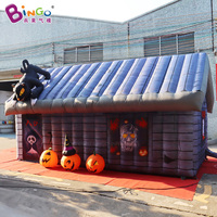 Tente tunnel gonflable d'Halloween, maison hantée gonflable avec fantôme pour la décoration d'événements festifs