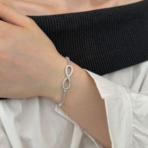 Dylam Stylish Women Bangles <b>Bracelets</b> Tarnish Free 925 Sterling Silver 5A Cubic Zirconia <b>Infinity</b> Symbol Jewelry <b>Bracelets</b> - Product Image 5