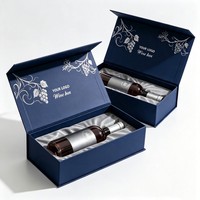 Boîte cadeau vin en carton rigide magnétique de qualité supérieure, encre soja, logo personnalisé, vente chaude, boîte cadeau vin de luxe