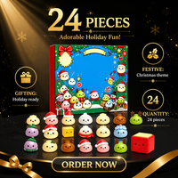 Calendrier de l'Avent Squishy en forme de Ravioli, Boîte Mystère de Noël, 24 Jours, Jouet à Presser en TPR, Boîte Cadeau DIY