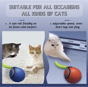 Jouet interactif intelligent pour chat USB 360°, très vendu °   Jouets pour chats à bille roulante automatique, balles mobiles qui bougent et se déplacent pour chiens - Product Image 6
