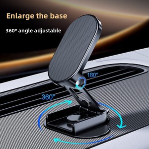 Support de téléphone magnétique pliable pour voiture, fixation tableau de bord, rotation à 360 degrés, navigation, vente directe usine - Product Image 1
