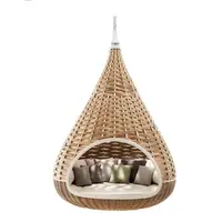 Удобный ротанговый подвесной гамак, дизайнерская уличная плетеная клетка, качели знаменитостей из ротанга, птичье гнездо