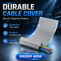 Protector de Cables de PVC Gris Ignífugo, Funda para Cables, Tubo Divisor de Cables, Fundas para Cables con Cierre de Botón