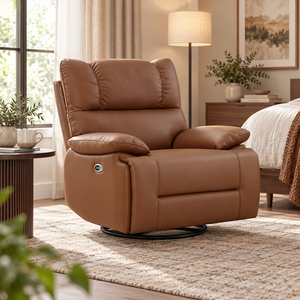<span class=keywords><strong>Fauteuil</strong></span> inclinable électrique moderne de style européen, pivotant à 360°, avec appui-tête réglable, tissu premium et coussin supérieur - Product Image 1