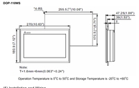 Delta DOP-110WS Pantalla Táctil HMI de 10.1 Pulgadas, 24 VCC, 512 MB de RAM, 256 MB de ROM, Resolución de 1024x600, Interfaz Ethernet USB