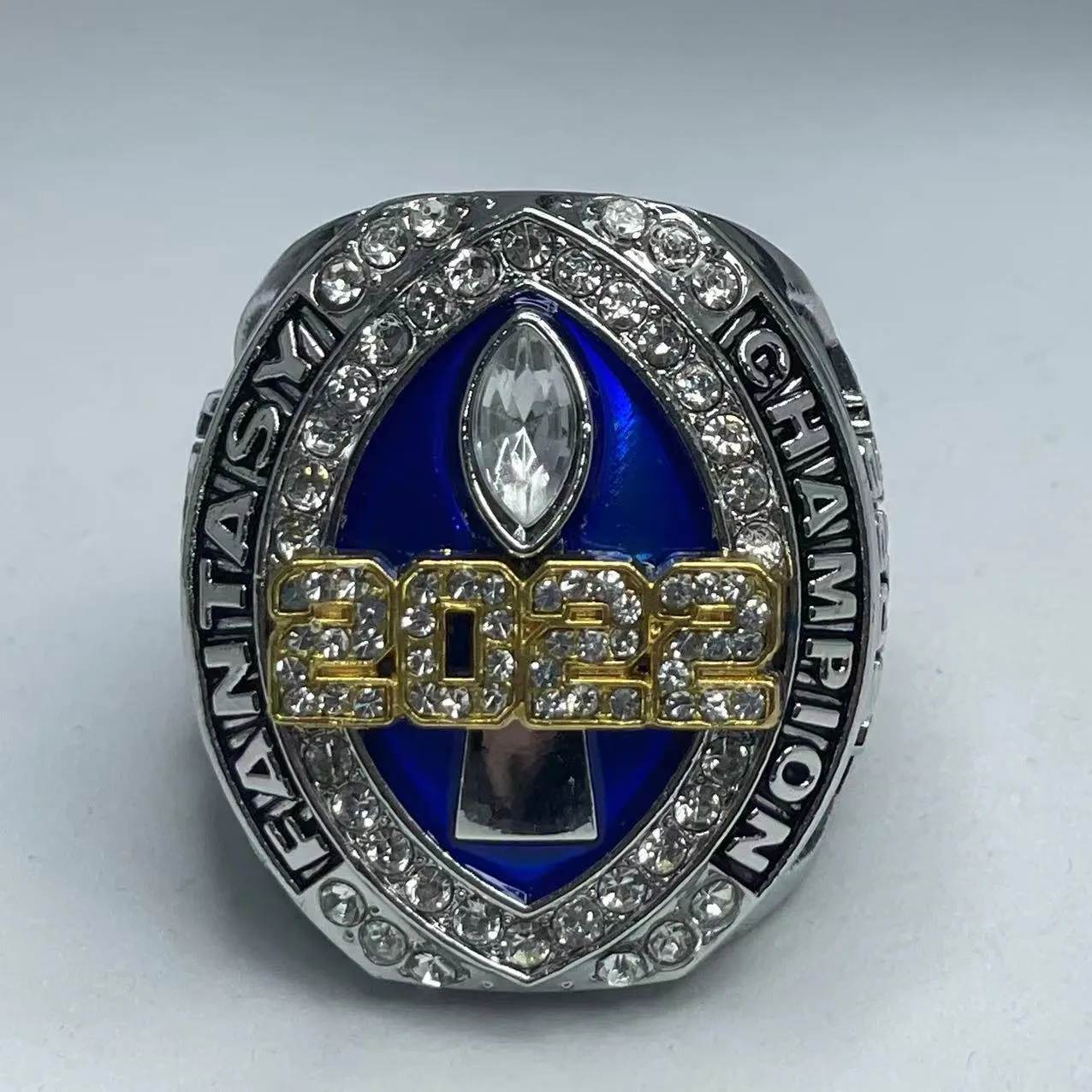 Factory wholesale design custom alloy 18K diamond 2022 dream football national university championship ring