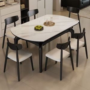 Bắc Âu Hiện đại chất lượng cao sồi và Đá Bàn ăn đặt phong cách tối giản cho đồ nội thất gia đình hoàn hảo cho không gian theo chủ đề Bắc Âu - Product Image 6