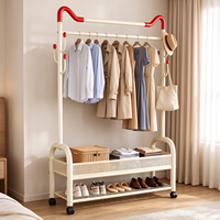Séchoir à linge sur pied en acier carbone, double niveau, robuste, amovible et mobile - Design moderne, écologique et peu encombrant