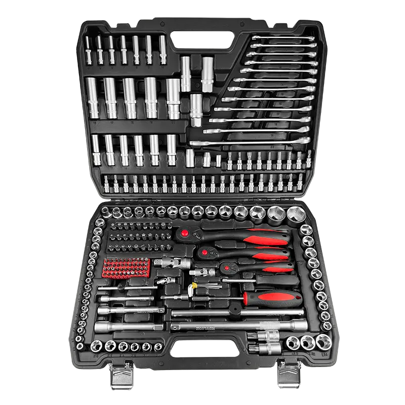 GTY 216pcs Socket Set Wrench Tool Sets Box MechanicTools Kit CR-V 1/2 1/4 3/8 216PC Hardware Set home repair herramientas