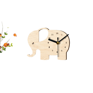 MCC404 Modern Single Face Elephant <b>Wall</b> <b>Clock</b>-Wooden Cartoon <b>Wall</b> -Hanging for Children's Room/Sleeping Area-<b>Silent</b> <b>Clock</b> - Product Image 1