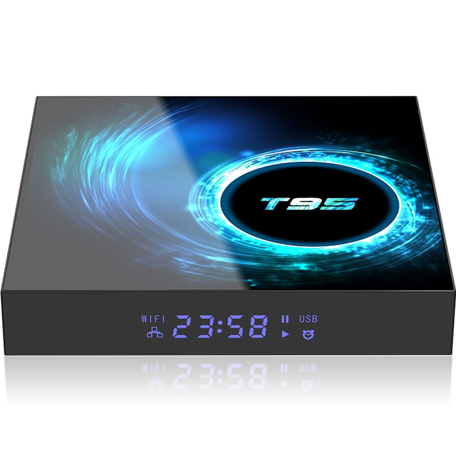 Reeshine T95 Android 10 TV Box Remote Control Ir H616 Quad Core Mali-T720 4K Dual Band Wi-Fi BT 4.0