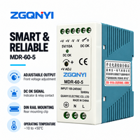 ZGQNYI 5VDC Switching Power Supply MDR-60-5 Konverter AC ke DC yang Dipasang di Rel DIN Kompak untuk Peralatan Pemantauan Sistem Sensor