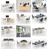 Meubles commerciaux au design moderne Cloisons de poste de travail pour ordinateur Table de personnel de bureau pour 4 personnes Bureau de bureau