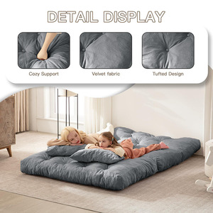Colchón de suelo para adultos, extra grueso, sofá de suelo largo, sofá cama individual, puf natural, sofá plegable con almohadas - Product Image 3