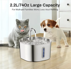 Fuente de Agua Inteligente para Mascotas Meow Knight 2.2L, de Acero Inoxidable 304, con Filtro y Purificación Automáticos, para Perros y Gatos, Venta al Por Mayor - Product Image 4