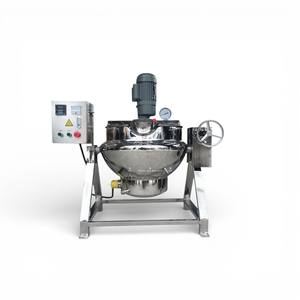 Marmite de cuisson vapeur électrique Ace en acier inoxydable de 500 litres à double enveloppe avec agitateur et boîte de vitesses à roulement pour moulin à farine et boulangerie - Product Image 1