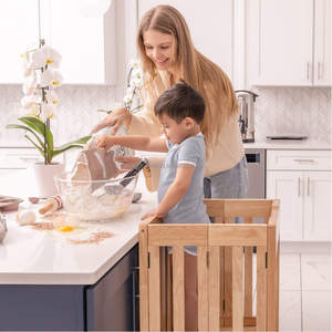 Katlanabilir ahşap merdiven sandalye gözlem kulesi bebekler çocuklar için bambu öğrenme kulesi portatif merdiven dışkı mutfak yardımcısı - Product Image 2