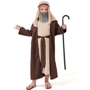Costume jeu de rôle tenue de berger pour enfants fête d'halloween nativité pour enfants costume de Joseph grand-père arabe - Product Image 2