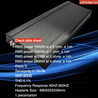 Amplifier Subwoofer Mobil Korea 7K 0.5 Ohm, RMS 7000W 1 Ohm Stabil, Maksimum 1 CH SPL Bass Kuat, Monoblock Amplifier Mobil Kelas D