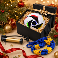 Ensemble de ballons de football en cuir PU personnalisé Aiju avec boîte cadeau, pompe et sac de transport - Durable et écologique pour la promotion de Noël