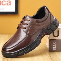 Chaussures en cuir unies à lacets pour hommes, style décontracté chic, automne, deux couleurs, respirantes, expédition rapide, petites commandes acceptées