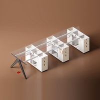 Bureau de travail modulaire moderne en bois pour deux personnes, extension de poste de travail chinois 4, 6 ou 8 places