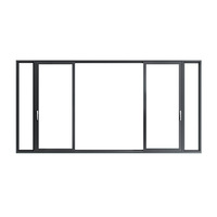 Ventana Corredera de Aluminio para el Hogar, Multicolor, Insonorizada, Diseño Simple para Dormitorio, Sala de Estar, Balcón, Ventana de Piso