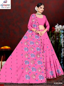 Women Stylish Ajmera Fashion Cotton Saree Elegant Printed Soft Traditional Ethnic Outfit Collection - Product Image 5