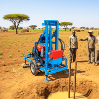 Machine de forage de puits d'eau portable hydraulique diesel de haute qualité avec garantie d'un an, 35 CV, 150 m, avec trépan triconique
