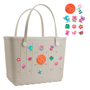 OEM adult and kids lightweight eva waterproof beach <b>tote</b> bag outdoor camping large capacity rubber beach bag with charm - Product Image 2
