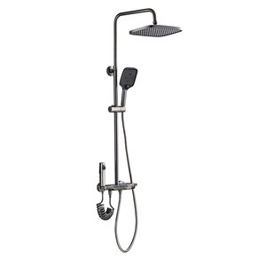 Ensemble de douche de salle de bain moderne à affichage numérique en laiton massif, 4 fonctions, mitigeur pluie avec jet pour projets hôteliers et villas - Product Image 6