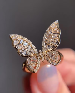 APRICOT JEWELS Bague Papillon en Diamant de Laboratoire 5 carats Or Blanc avec Diamants Baguette et Diamants Taille IGI Certifiée 14K Bijoux Fins - Product Image 3