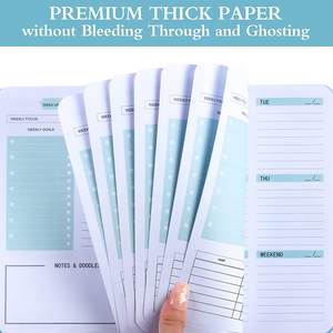 <span class=keywords><strong>Agenda</strong></span> semanal sin fecha A5, cuaderno de encuadernación en espiral, planificador azul y rosa - Product Image 3