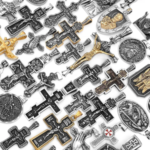 Colgante de Cruz de Acero Inoxidable 316L al por Mayor, Pieza de Jesús, San Miguel, San Cristóbal, Joyería Religiosa Resistente al Deslustre, Listo para Enviar - Product Image 5