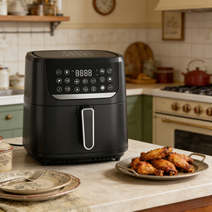 Freidora de Aire Eléctrica de 1750W y <span class=keywords><strong>9L</strong></span> con Pantalla Digital, Temporizador de 0-60 Minutos, 200 ° Olla y Rejilla Antiadherentes para Temperaturas de 360°C °   Circulación de Aire Caliente - Product Image 6