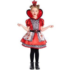 Disfraz de Halloween para Niñas, Vestido de Reina de Corazones con Falda Abultada para Representaciones Teatrales Infantiles - Product Image 3