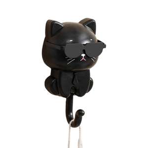 Gatto cartone animato motivo a un solo livello di ganci decorativi per animali graziosi portachiavi in plastica per camera da letto ombrello asciugamano cappello appendiabiti <span class=keywords><strong>adesivi</strong></span> murali - Product Image 1