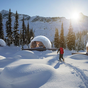 Tamaño personalizado lujo iglú exterior impermeable Oxford ropa Material cúpula tienda de campaña con baño y dormitorio - Product Image 4