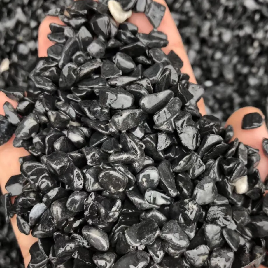 High Polished Small Size Black River Rocks Decorative Natural Pebble Stone for Pool Fish Tank Plant Garden Landscaping