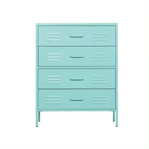 High Quality Metal Customized Colorful Living Room Bedroom Furniture Home Steel Drawer Design Storage Cabinet 4 Chest Of Drawer