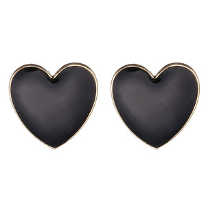 Orecchini a perno smaltati a cuore oversize, alla moda, per tutti i giorni, da festa, gioielli da donna, idea regalo - Product Image 5
