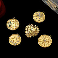 Pendentif DIY en acier inoxydable avec motifs Éléphant, Coquillage, Cœur, Cactus, Chameau, orné de strass colorés, pour collier et accessoires de charme