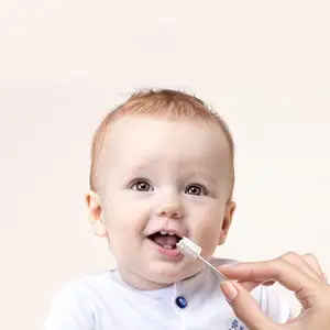 30 pz/scatola di pulizia per bambini monouso spazzolino da denti di garza asta di carta per neonato per la pulizia orale Stick per uso orale