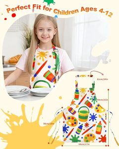 Tablier de <span class=keywords><strong>Peinture</strong></span> Imperméable pour Enfants avec 2 Poches, <span class=keywords><strong>Blouse</strong></span> d'Art Lavable pour Tout-Petits, Idéal pour la Cuisine, la Pâtisserie, les Loisirs Créatifs et les Activités Ludiques <span class=keywords><strong>en</strong></span> Classe - Product Image 3
